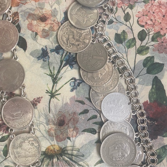Silver-Tone Coin Charm Bracelet - Women Jewelry - Picture 4 of 6